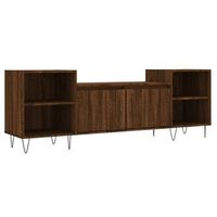 mueble para tv madera contrachapada marron roble 160x35x55 cm vidaxl