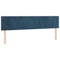 cabecero cama mueble de dormitorio con led de terciopelo oscuro 180 x 5 x 7888 cm azul m020001314
