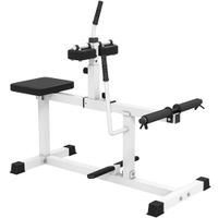 sportnow maquina de gemelos sentada regulable para entrenamiento de piernas cintura y brazos gimnasio en casa blanco   aosom espana