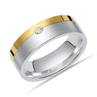 anillo plata 925 circonita pulida borde dorado