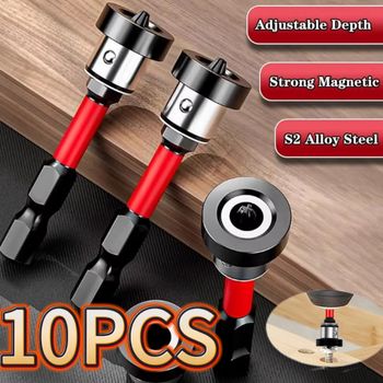 Puntas de destornillador magnéticas profesionales para tornillos de placas de yeso, posicionador de cabeza para perforación, herramienta ideal para paneles de yeso, tablaroca y construcción,