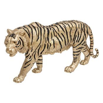 Tigre Tropical Tocador L.66cm Resina Dorada