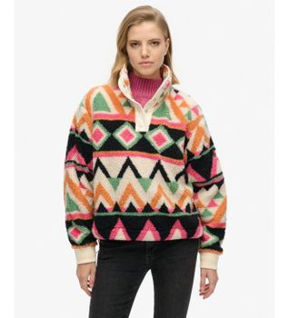 Superdry para mujer. W2012348A Polar Supersuave multicolor (XS), Casual, Poliéster, Manga larga