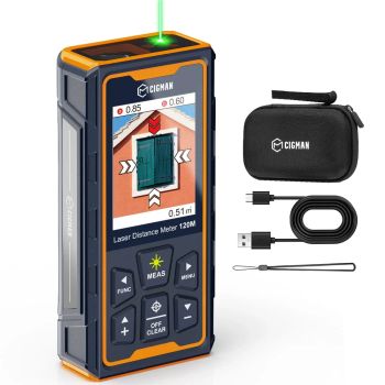 EU US Direct CIGMAN CD-120G Medidor de distancia láser 120 m 393 ft, buscador de puntos digital con zoom 4x, tecnología