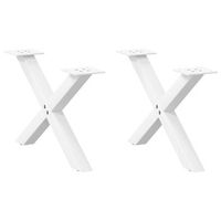 patas para mesa de centro en forma de x 2 unidades color blanco 60 x 30-31 cm acero vidaxl