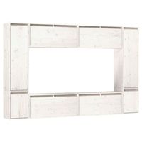 muebles para tv 8 piezas madera maciza de pino blanco