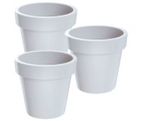 3x maceta de plastico lofly en color blanco 158 largo x 158 ancho x 144 alto cm