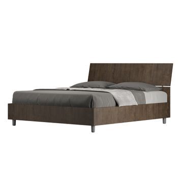 Cama Con Almacenaje 160x200 Con Cabecera Inclinada Nogal Demas