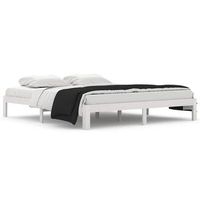 estructura de cama doble sin colchon blanco 180x200 cm vidaxl