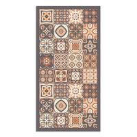 panorama alfombra vinilica baldosa hidraulica color marron 200x250 cm