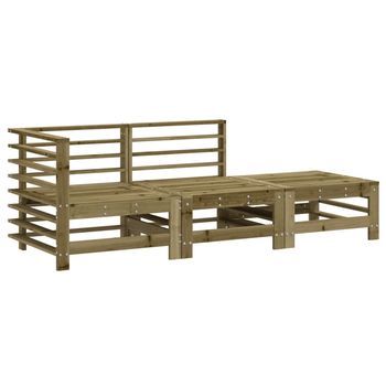 Conjunto De Muebles De Jardín 3 Uds | Mesa Y Sillas Madera De Pino Impregnada