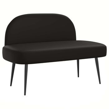 Banco Tapizado Con Respaldo Negro 110 X 60 X 76 Cm Vidaxl