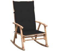 vidaxl silla mecedora con cojin bambu