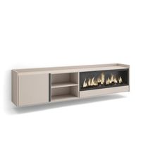 mueble tv television muebles de salon almacenaje 212x50x35 cm para tv hasta 80 chimenea electrica xxl colgado suspendido estilo moderno beige
