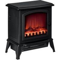 homcom chimenea electrica portatil 10002000w con llama simulada termostato ajustable para salas de hasta 25 m 365x24x415 cm negro   aosom espana