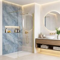 pared de la ducha rea flexi transparent gold 80