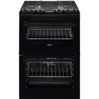 zanussi zck66350ba 60 cm dual fuel cooker - black black