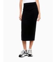 ea7 para mujer 7w000963af12484 falda larga en punto elastico negro m algodon clasico