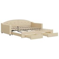 sofa cama  cama para adultos nido con cajones tela color crema 100x200 cm