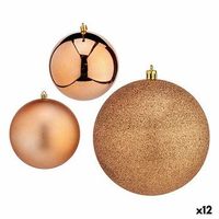 set de bolas de navidad cobre plastico 10 x 10 x 60 cm 12 unidades