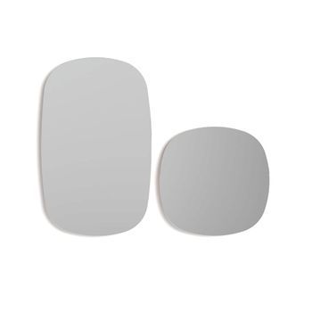 Set de espejos ovalados de aglomerado grafito 65/40x40x2 cm