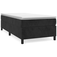 cama tapizada 203x80x35 cm contrachapado madera procesada - negro