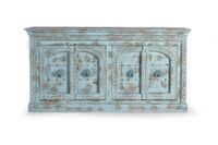 aparador 4 puertas en madera de mango azul