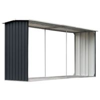 casetilla para lena acero galvanizado antracita 330x92x153 cm vidaxl