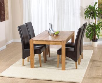 Verona 120cm Solid Oak Dining Table with Cannes Chairs