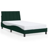 cama para adulto  cama individual  estructura cama sin colchon terciopelo verde oscuro 100x200 cm