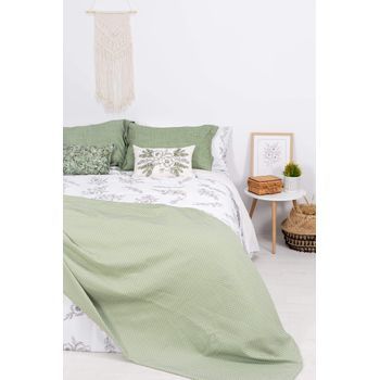 Cubrecama Topos Verde -  Cama150 (250x280)
