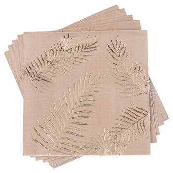 Servilletas de papel con estampado de hojas doradas  (x20)