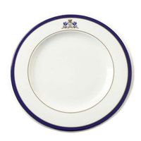 platos  presentacion llanos de porcelana blanca 6 piezas duisburg 30 cm azul cobalto y filo de oro