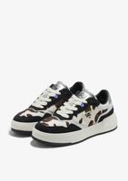 zapatillas animal print urbanas court flag cow sneakers de mujer - multicolorestampado animalmarron