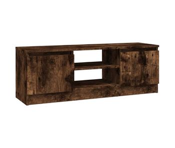 Mueble tv - mesa de tv con puerta roble ahumado 102x30x36 cm