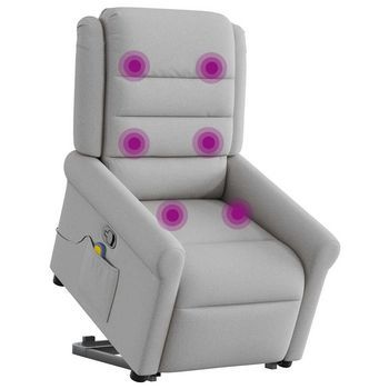 Sillón De Salón | Silla | Silló De Masaje Reclinable De Pie De Tela Gris Nube