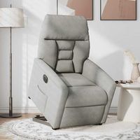 vidaxl sillon electrico reclinable elevable tela microfibra gris claro