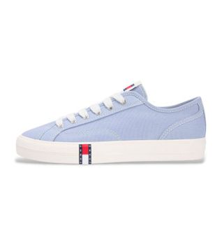 Tommy Jeans para mujer. EN0EN02956 Zapatillas de lona Archive con logo azul (38), Plano, Cordones, Casual