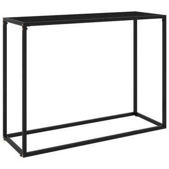 Mesa Consola Vidrio Templado Negro 100x35x75 Cm Vidaxl