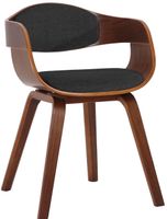 silla de madera con asiento en tela nogalgris oscuro