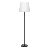 aigostar lampara de pie con interruptor colgante casquillo e27 con blanca pantalla lampara decorativa con base metalica moderna vintage lampara de pie para salon dormitorio leer estudio