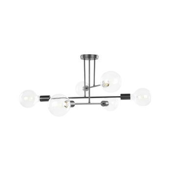 Lámpara De Techo De Metal Hierro Negro Sin Pantallas 33 Cm 6 Luces Moderno Industrial Sala De Estar Dormitorio Kidane
