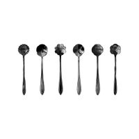 lote de 6 cucharas para pastel flor surtidas negras