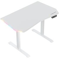 forgeon battleground mesa gaming regulable en altura con motor 120x70cm rgb blanca