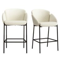 silla de bar de tela ecru x2