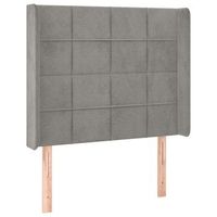 cabecero accesorio para dormir mueble de dormitorio con borde lateral 103 x 16 x 118128 cm tela terciopelo gris claro tdl0205319