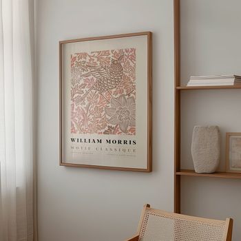 Cuadro willow pattern vii, marco premium chapado en roble, 30x40 cm