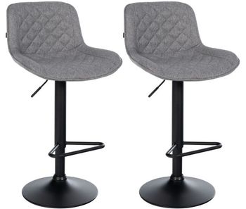 2er set de taburetes de bar kasson tela gris oscuro 52x50x84 cm