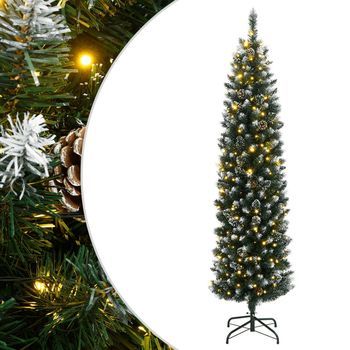 Árbol De Navidad Artificial Estrecho Con 300 Leds 210 Cm Vidaxl
