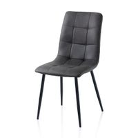 set de 4 sillas simil piel gris